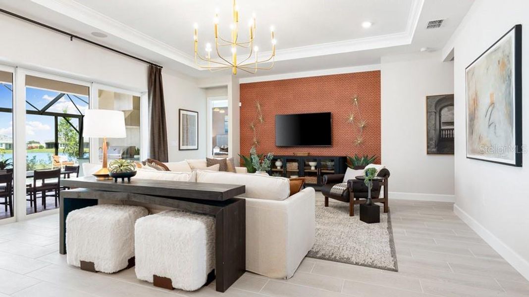 Furnished interior view inside a new home in Esplanade at Wellen Park, Englewood (Image 3).