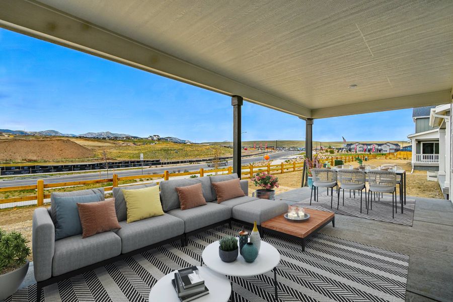 Exterior details and patio area of a home in Trailstone, Arvada (Image 3).