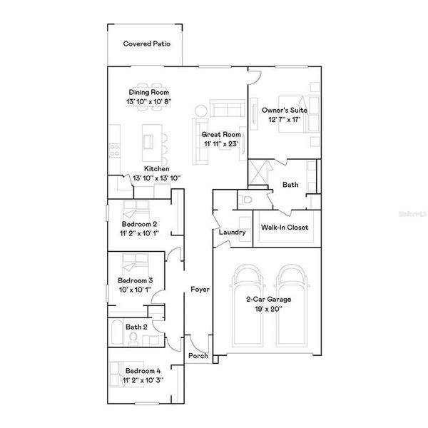 2D floor plan layout of this home in Mirada: The Estates II, San Antonio, FL (Image 5). 2D floor plan layout of this home in Mirada: The Estates II, San Antonio, FL (Image 5).