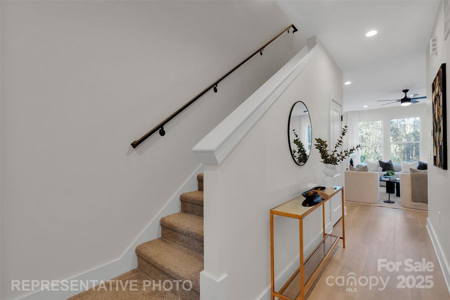 Bright and open entry.