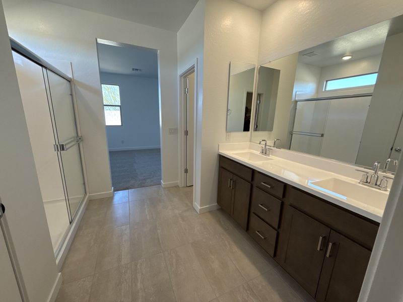 Lot 440 | Primary Bathroom | Sabino | Sunrise - Canyon Series | Surprise, AZ | Landsea Homes