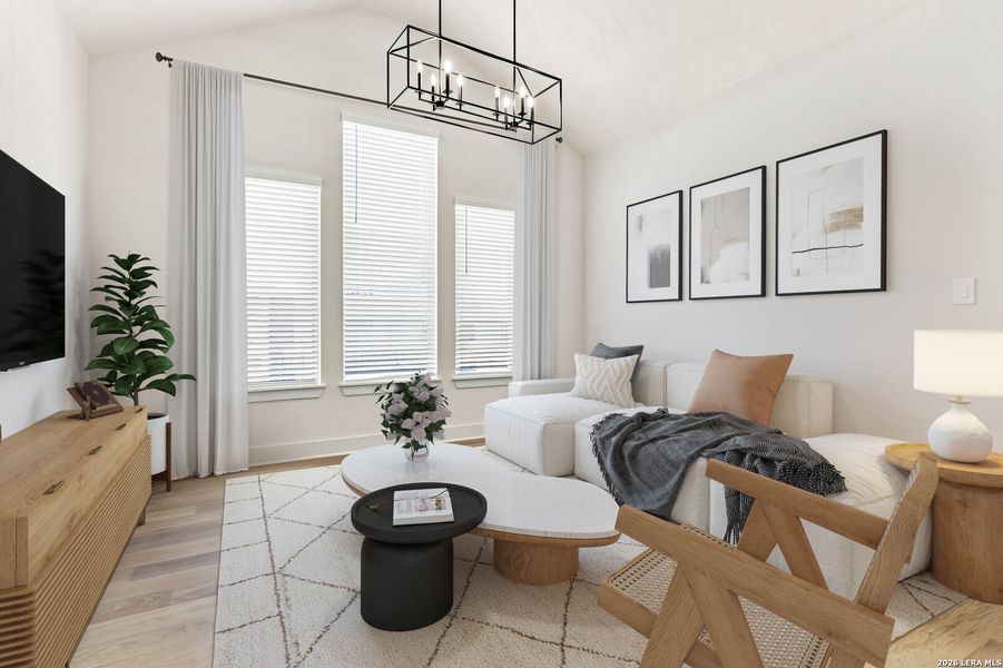 Furnished interior view inside a new home in Ventana - 60', Bulverde (Image 35).
