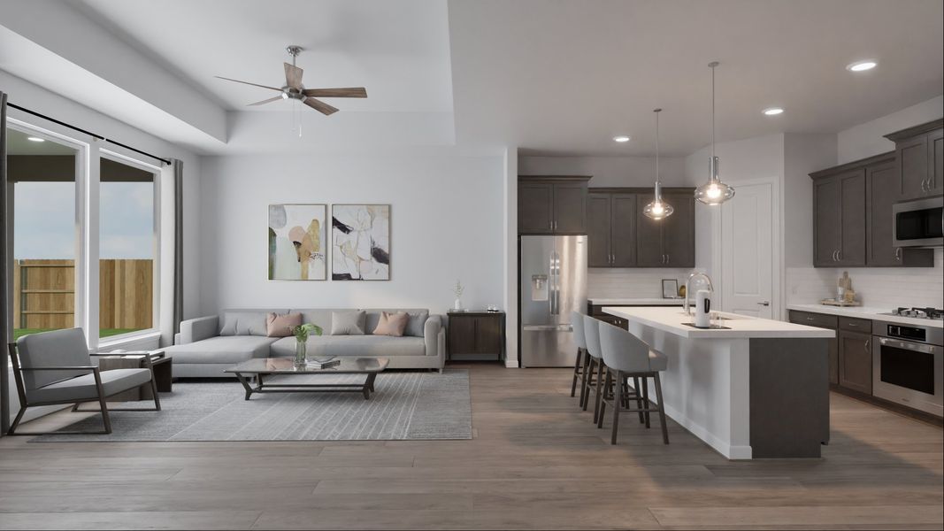 Representative furnished interior of a home built from the Landon by Risewell Homes in Sunterra, Katy (Image 4). Representative furnished interior of a home built from the Landon by Risewell Homes in Sunterra, Katy (Image 4).