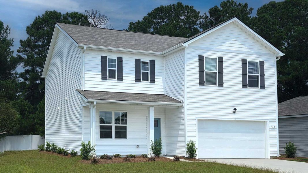 Front exterior of a new home in Sandpiper Place, Myrtle Beach, SC, highlighting curb appeal (Image 2). Front exterior of a new home in Sandpiper Place, Myrtle Beach, SC, highlighting curb appeal (Image 2).