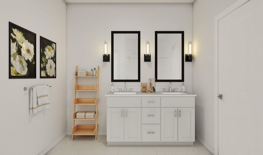 Relaxing primary bath (*Artist rendering used for illustration purposes only.)