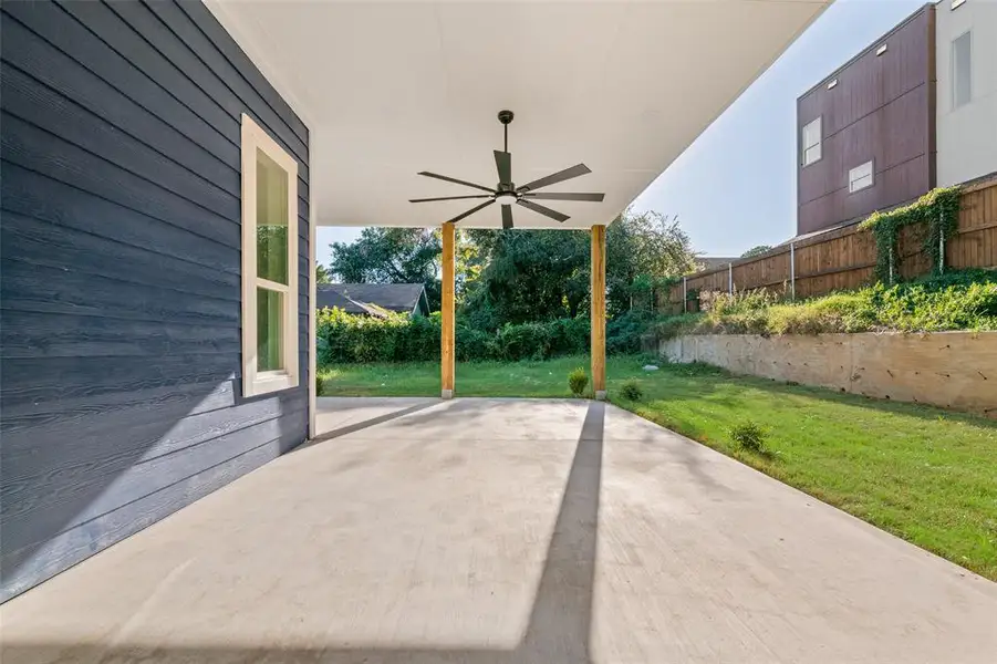 View of patio with ceiling fan View of patio with ceiling fan
