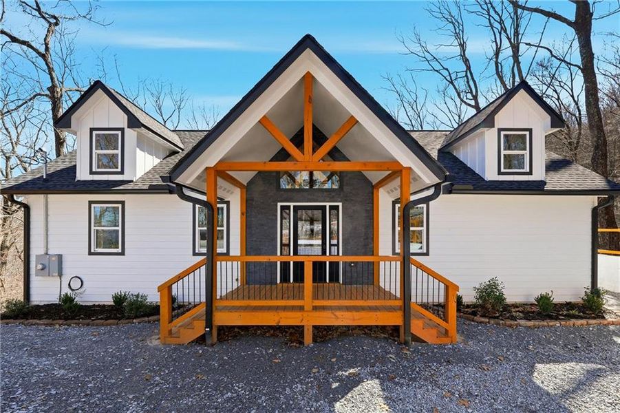 Exterior details and patio area of a home in , Ellijay (Image 21).