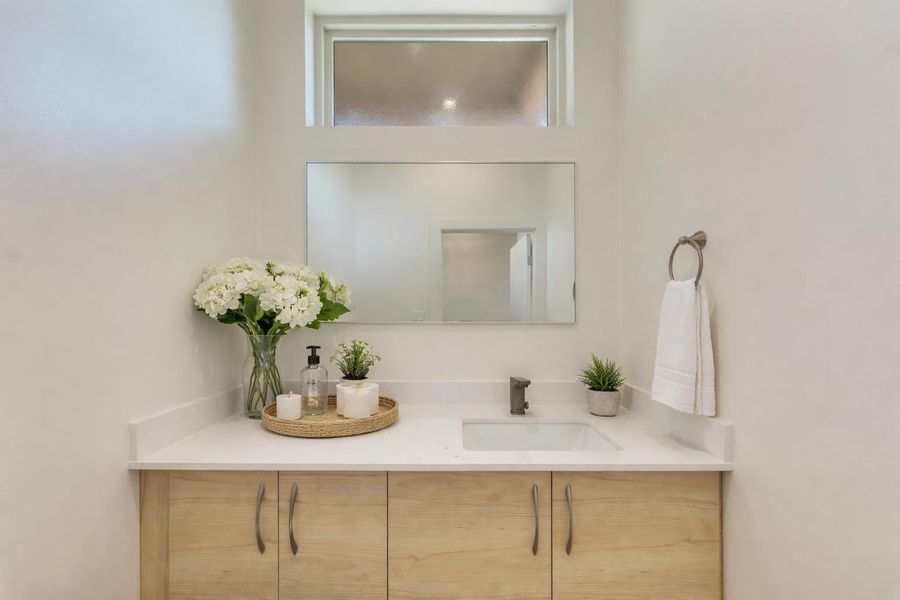 Downstairs powder room.