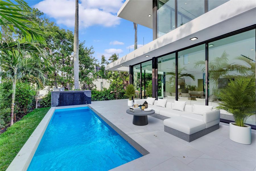 Exterior details and patio area of a home in , Miami (Image 62). Exterior details and patio area of a home in , Miami (Image 62).