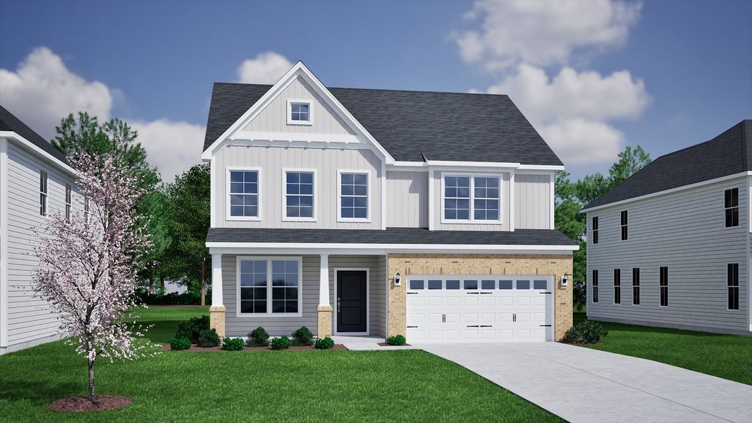 Representative exterior photo of a completed home built from the Mulberry - Vanguard Collection by Mungo Homes in Hanes Lake, Winston-Salem, NC (Image 21). Representative exterior photo of a completed home built from the Mulberry - Vanguard Collection by Mungo Homes in Hanes Lake, Winston-Salem, NC (Image 21).