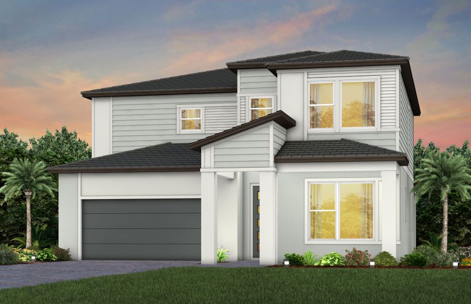 Representative exterior photo of a completed home built from the Umbria by Pulte Homes in Two Rivers, Zephyrhills, FL (Image 6).
