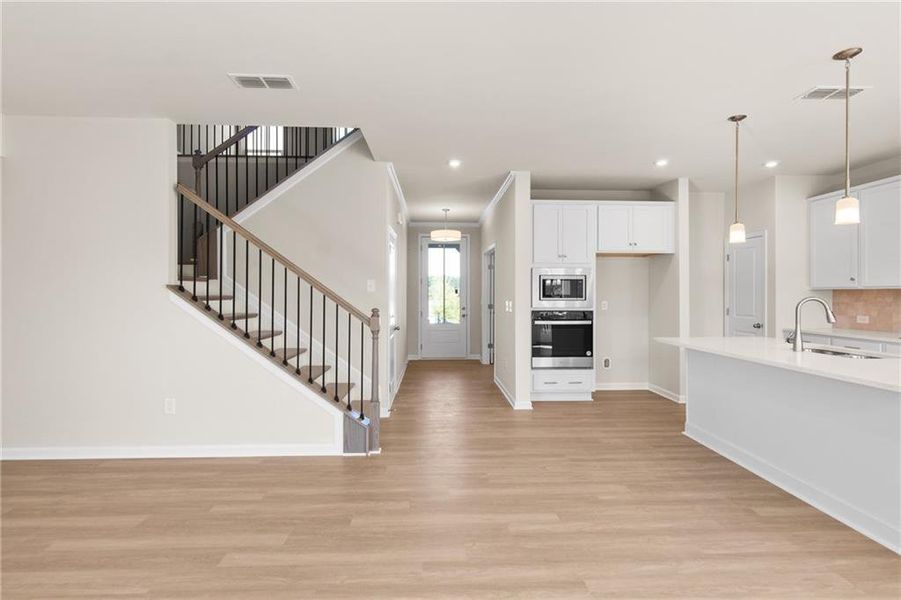Furnished interior view inside a new home in The Village at Shallowford, Kennesaw (Image 9). Furnished interior view inside a new home in The Village at Shallowford, Kennesaw (Image 9).