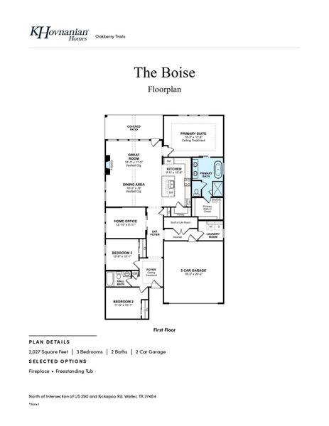 2D floor plan layout of this home in Oakberry Trails, Waller, TX (Image 4).