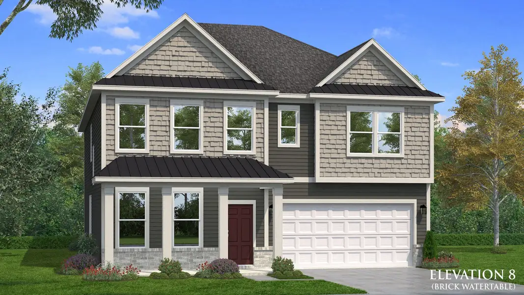 Representative exterior photo of a completed home built from the Brier Creek by DRB Homes in Everson, Snellville, GA (Image 2). Representative exterior photo of a completed home built from the Brier Creek by DRB Homes in Everson, Snellville, GA (Image 2).