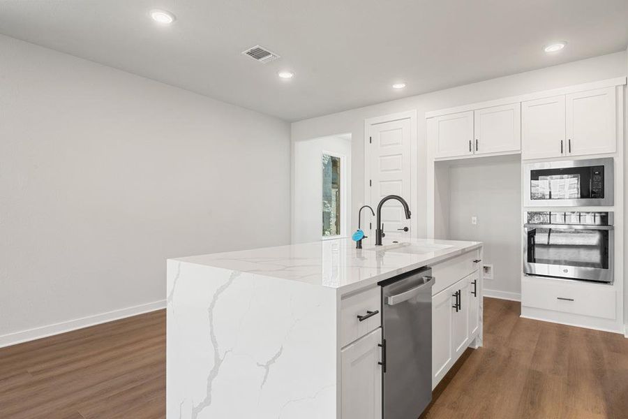 Furnished interior view inside a new home in Terrace Collection at Heritage, Dripping Springs (Image 7). Furnished interior view inside a new home in Terrace Collection at Heritage, Dripping Springs (Image 7).