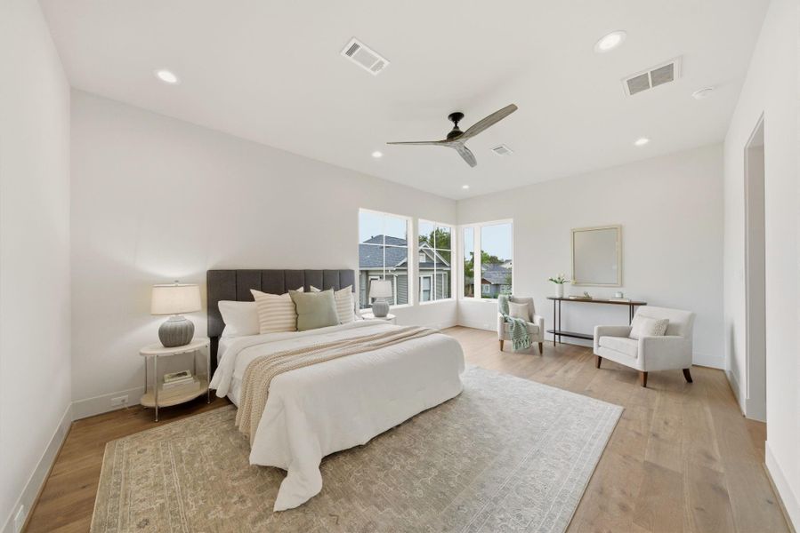 Calming atmosphere and located in the back of the home.
