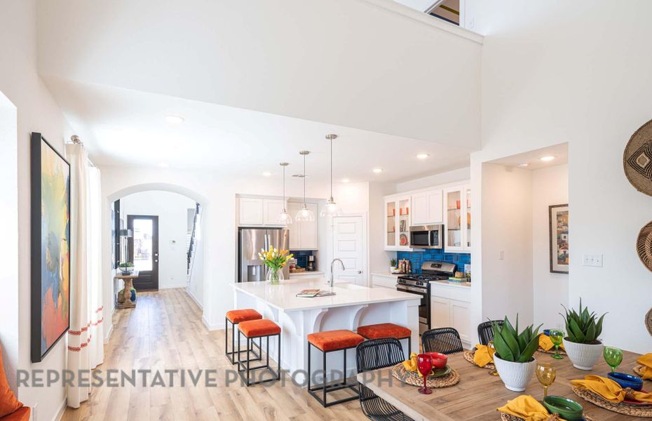 Furnished interior view inside a new home in Pomona: 42ft. lots, Manvel (Image 27).