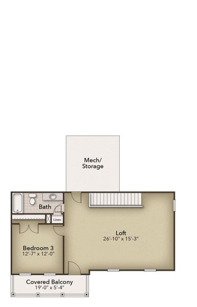 2D floor plan layout of this home in Bridgewater - Shorehaven Village, Little River, SC (Image 6).