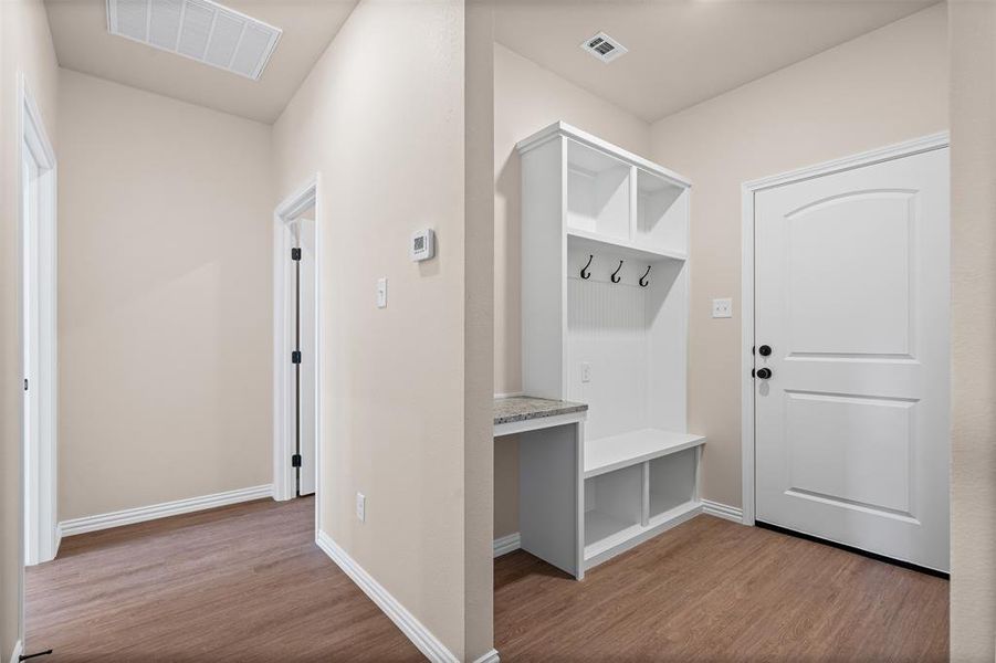 Hall nook near entry to garage