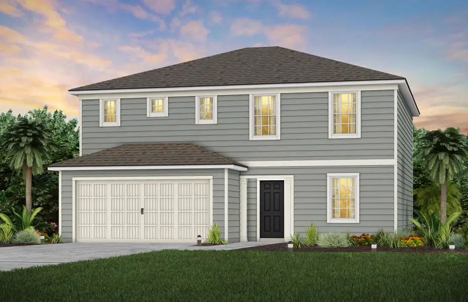 Front exterior of a new home in Wells Landing, Jacksonville, FL, highlighting curb appeal (Image 1). Front exterior of a new home in Wells Landing, Jacksonville, FL, highlighting curb appeal (Image 1).