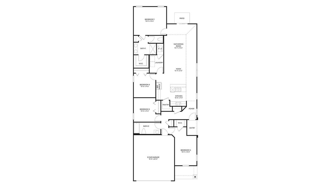 2D floor plan layout for the St. George+ by D.R. Horton in Grand Reserve, Bunnell, FL (Image 5).