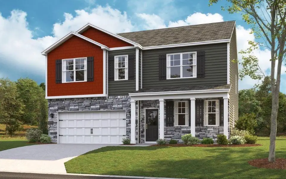 Representative exterior photo of a completed home built from the Hanover by D.R. Horton in Hillcrest Landing, McDonald, TN (Image 2).