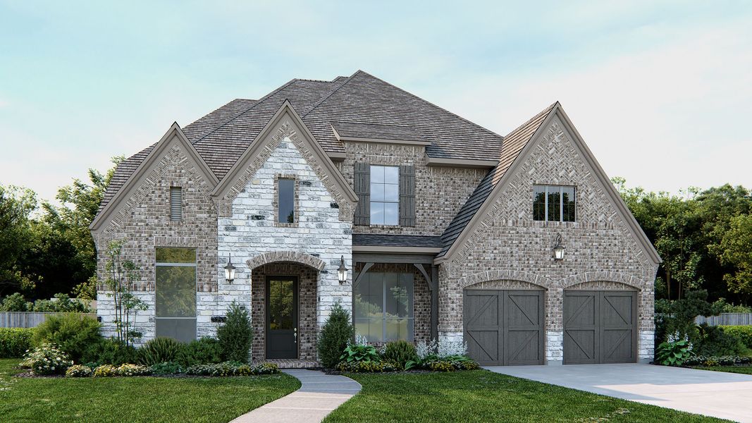 Representative exterior photo of a completed home built from the 566A by Britton Homes in The Tribute, The Colony, TX (Image 14). Representative exterior photo of a completed home built from the 566A by Britton Homes in The Tribute, The Colony, TX (Image 14).