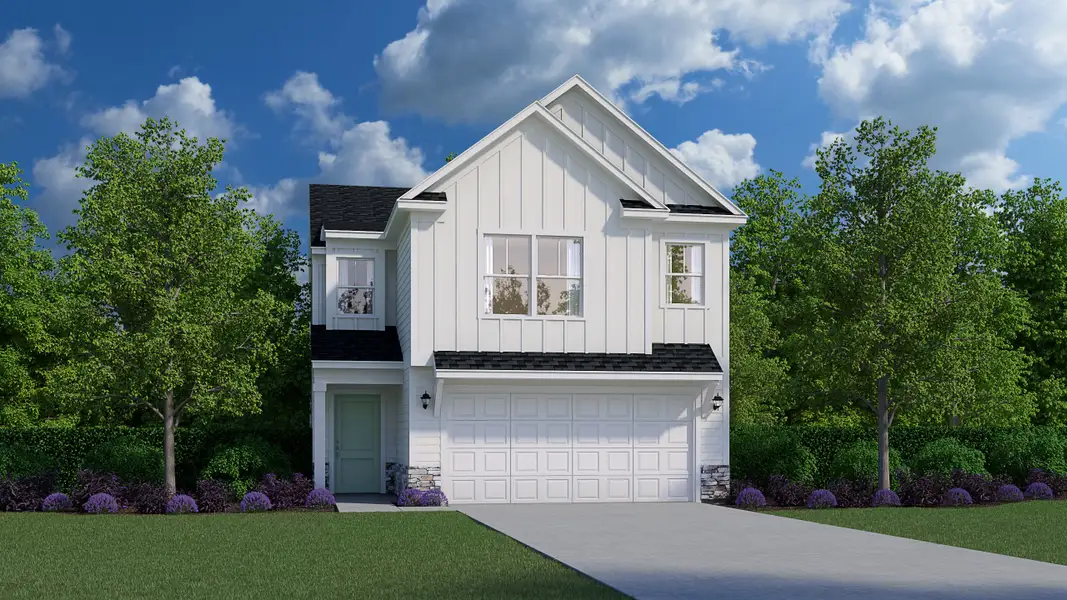 Representative exterior photo of a completed home built from the Jade by Veranda Homes in Halton Oaks, Spartanburg, SC (Image 2). Representative exterior photo of a completed home built from the Jade by Veranda Homes in Halton Oaks, Spartanburg, SC (Image 2).
