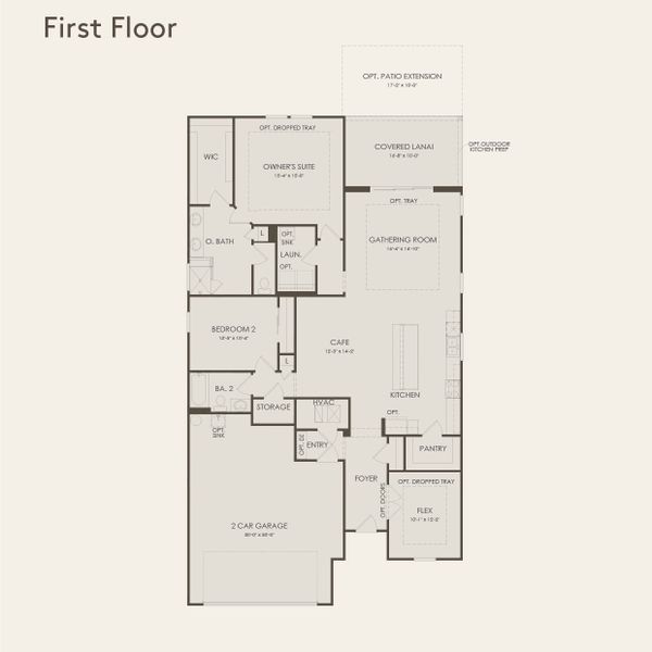 2D floor plan layout for the Mainstay by Pulte Homes in Everhour, Newnan, GA (Image 1).