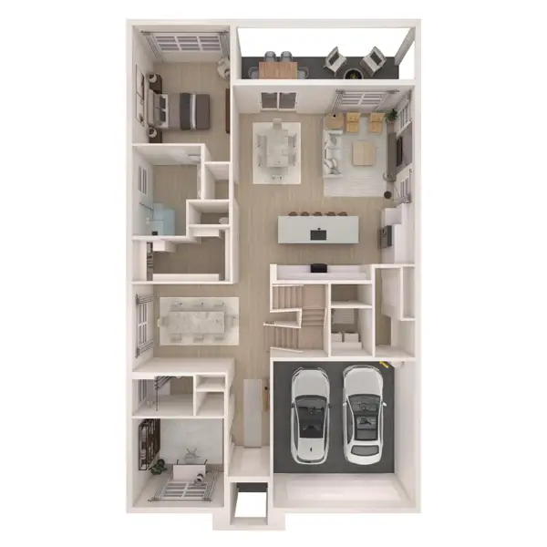 2D floor plan layout for the Santa Fe by K. Hovnanian® Homes in Kreymer at the Park, Wylie, TX (Image 4).