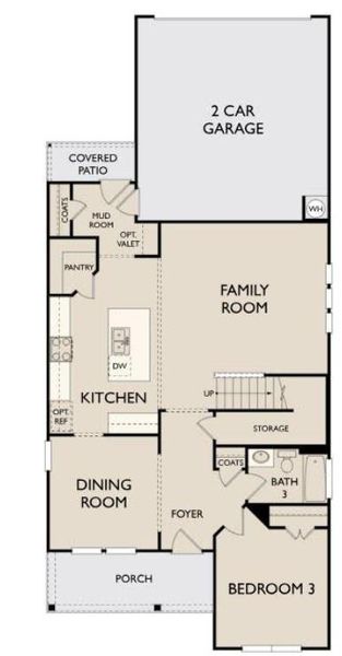 2D floor plan layout of this home in The Cottages at Lariat, Liberty Hill, TX (Image 4). 2D floor plan layout of this home in The Cottages at Lariat, Liberty Hill, TX (Image 4).