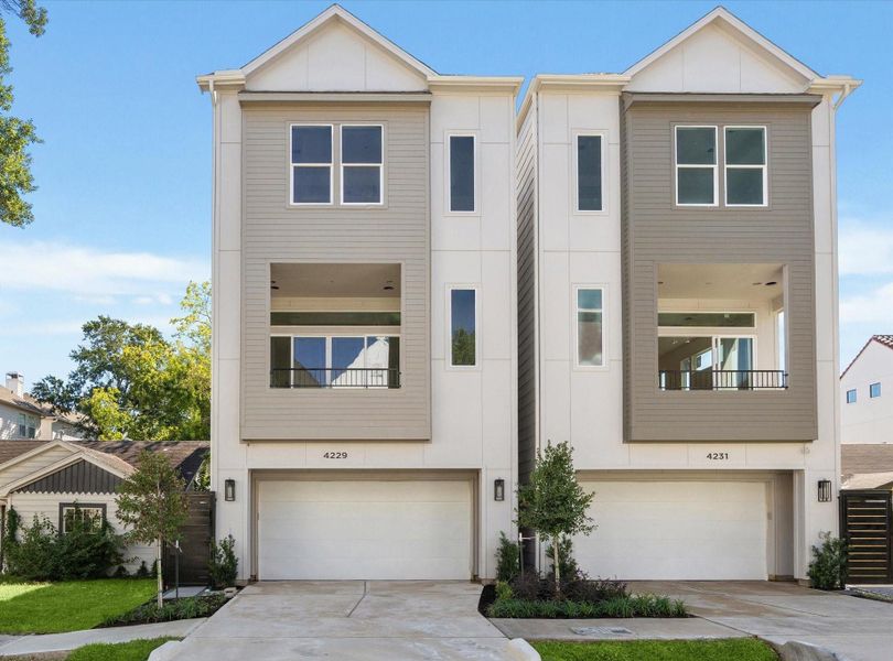 Front exterior of a new home in , Houston, TX, highlighting curb appeal (Image 1).
