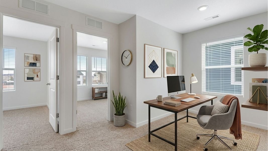 Furnished interior view inside a new home in Ellston Park, Colorado Springs (Image 7). Furnished interior view inside a new home in Ellston Park, Colorado Springs (Image 7).