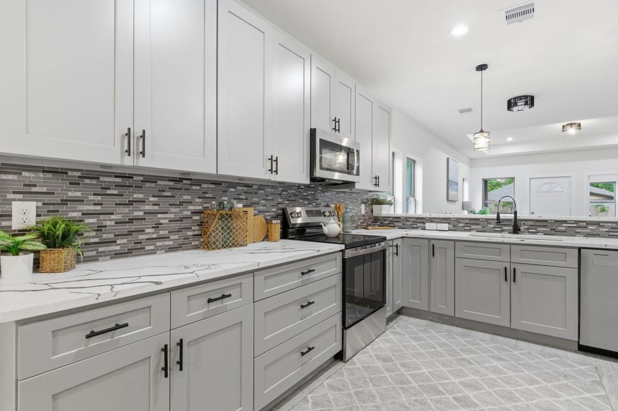 Furnished interior view inside a new home in , Cleveland (Image 19).