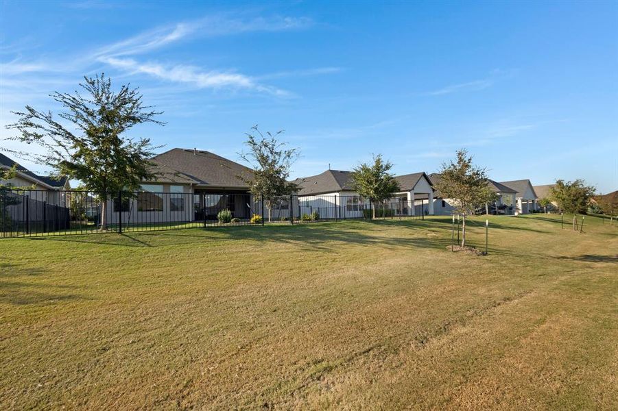 There's a green belt behind to give you space between backyard neighbors.