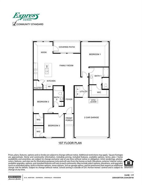 2D floor plan layout of this home in Creeks at Burnett Trail, Canton, TX (Image 4).