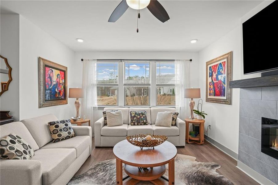 Furnished interior view inside a new home in Gatherings® at Herrington, Cumming (Image 10).