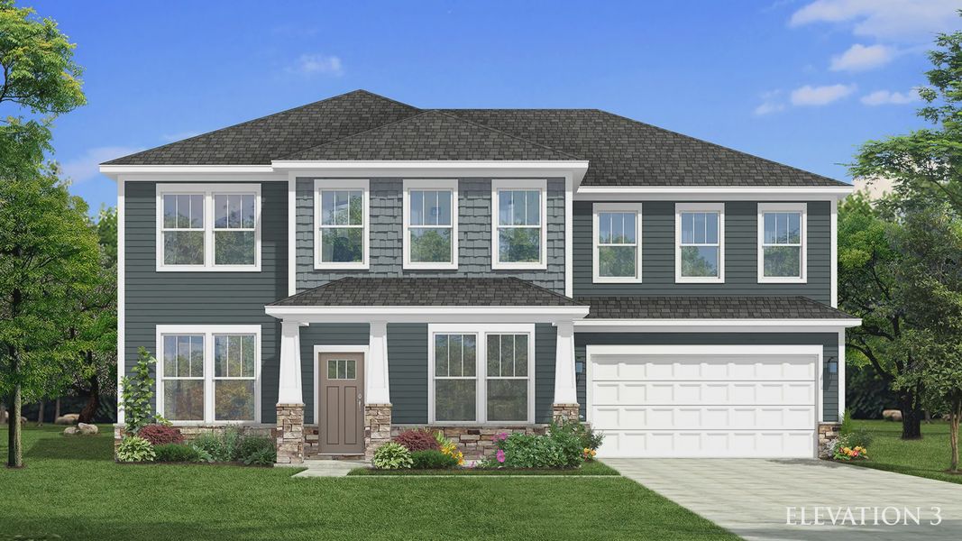 The Townsend Design elevation 3 at Lakeside Glen by premier builder DRB Homes in York, SC.