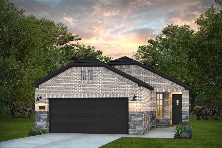 Representative exterior photo of a completed home built from the Compass by Del Webb in Del Webb Fulshear, Fulshear, TX (Image 27). Representative exterior photo of a completed home built from the Compass by Del Webb in Del Webb Fulshear, Fulshear, TX (Image 27).