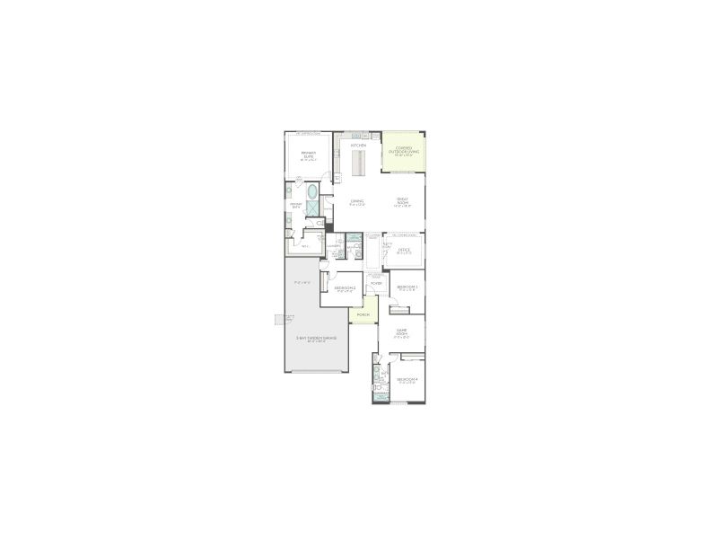 2D floor plan layout for the Echo Plan 4508 by Tri Pointe Homes in Soleo, San Tan Valley, AZ (Image 4).