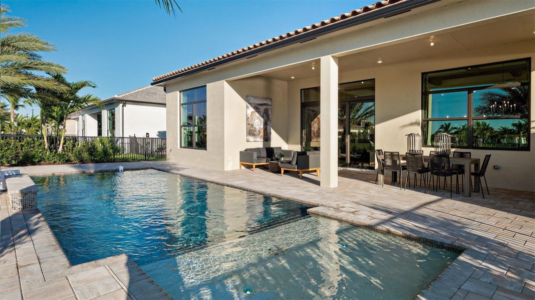 Exterior details and patio area of a home in Cresswind Palm Beach at Westlake, Westlake (Image 3).
