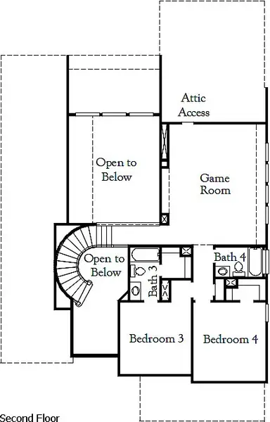 2D floor plan layout for the Brookshire II by Coventry Homes in Buffalo Crossing, Cibolo, TX (Image 4).