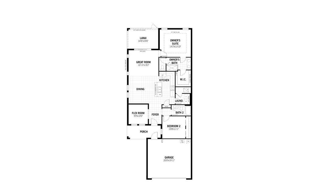 2D floor plan layout for the Largo by Mattamy Homes in Bonavie Cove, Fort Myers, FL (Image 4).