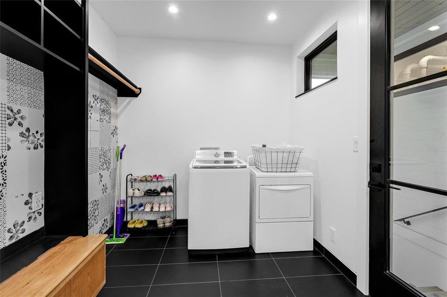 Full laundry/mudroom down