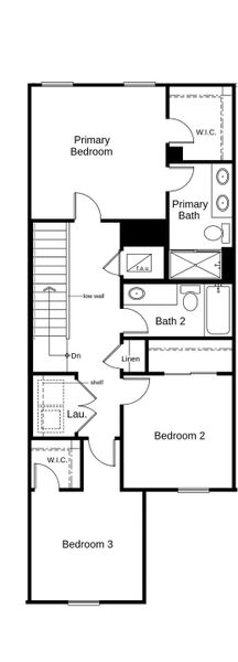 2D floor plan layout of this home in Reserve at Forest Lake Townhomes, Lake Wales, FL (Image 5).