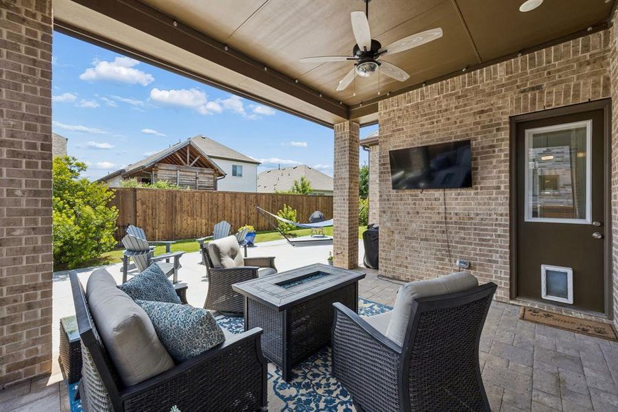 Exterior details and patio area of a home in Sandbrock Ranch, Aubrey (Image 3).
