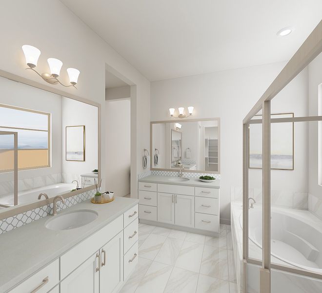 Representative furnished interior of a home built from the Juniper Plan 40-7 by Tri Pointe Homes in Waterston Central, Gilbert (Image 9).