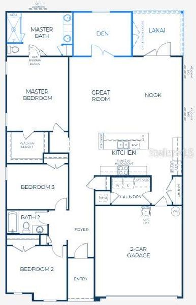 2D floor plan layout of this home in , North Port, FL (Image 4). 2D floor plan layout of this home in , North Port, FL (Image 4).