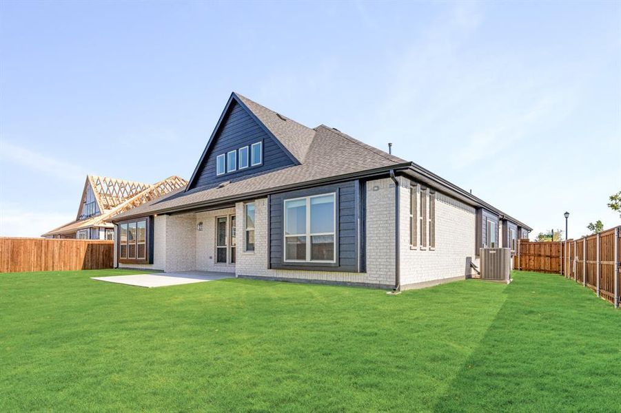 Exterior details and patio area of a home in Stone River Glen 60s, Royse City (Image 3). Exterior details and patio area of a home in Stone River Glen 60s, Royse City (Image 3).