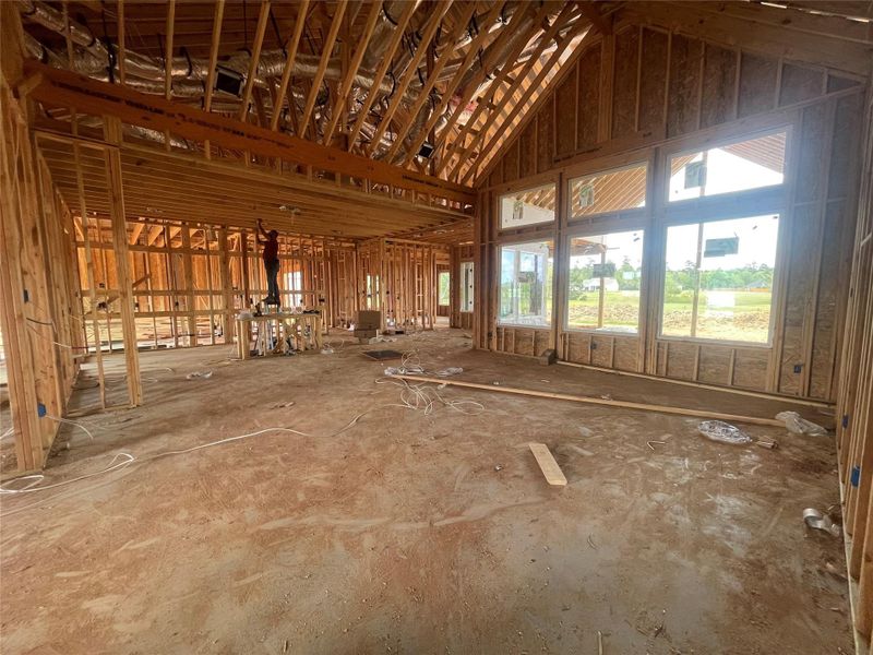 Family room open to the kitchen and dining combo Family room open to the kitchen and dining combo